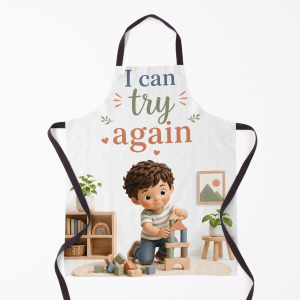 Aperçu de l'œuvre Je peux réessayer - Affirmation positive pour enfants - Motivation et apprentissage - Cadeau créée et vendue par LoveNurseries.
