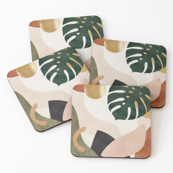 Item preview, Abstract Monstera Leaf Wall Art – Modern Botanical Print, Mid Century Modern Decor, Boho Tropical Illustration, Earth Tone Geometric Artwork, Contemporary Home Poster designed and sold by Zaitmiprints.