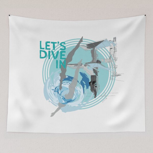 Item preview, Let's Dive In TEAL designed and sold by Grafickilli.