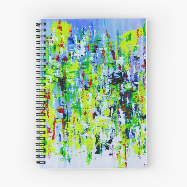 Item preview, Neon Skyline – Blue & Lime Abstract Cityscape designed and sold by Ingorgia Studio.
