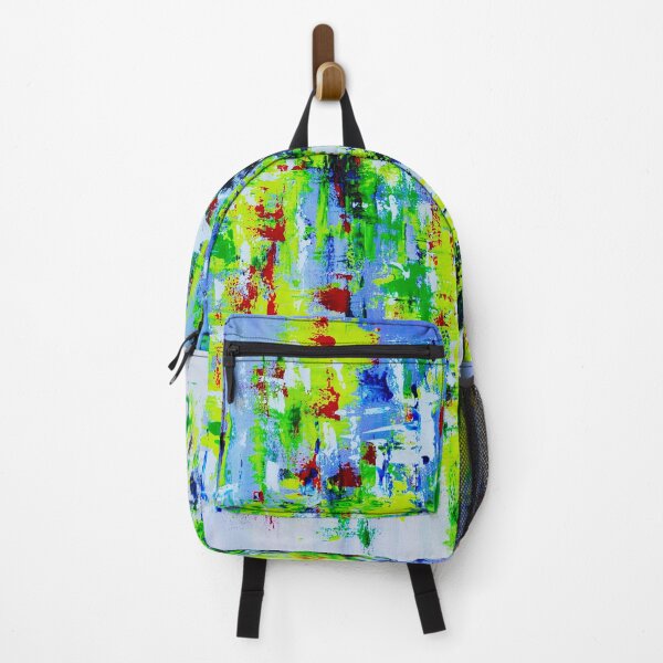 Item preview, Neon Skyline – Blue & Lime Abstract Cityscape designed and sold by Ingorgia Studio.