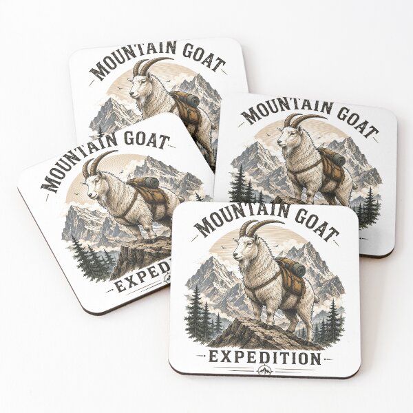 Item preview, Mountain Goat Expedition Vintage Outdoor Adventure Design designed and sold by PawverseDesigns.
