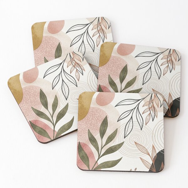 Item preview, Abstract blooms Wall Art – Modern Botanical Print, Mid Century Modern Decor, Boho Tropical Illustration, Earth Tone Geometric Artwork, Contemporary Home Poster designed and sold by Zaitmiprints.