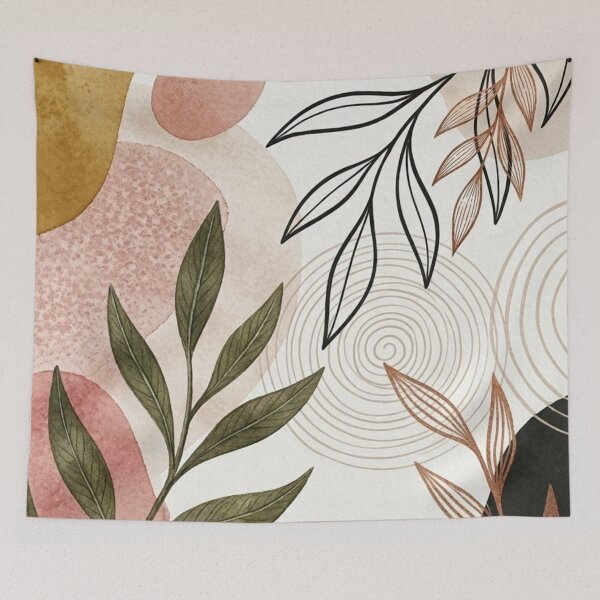 Item preview, Abstract blooms Wall Art – Modern Botanical Print, Mid Century Modern Decor, Boho Tropical Illustration, Earth Tone Geometric Artwork, Contemporary Home Poster designed and sold by Zaitmiprints.