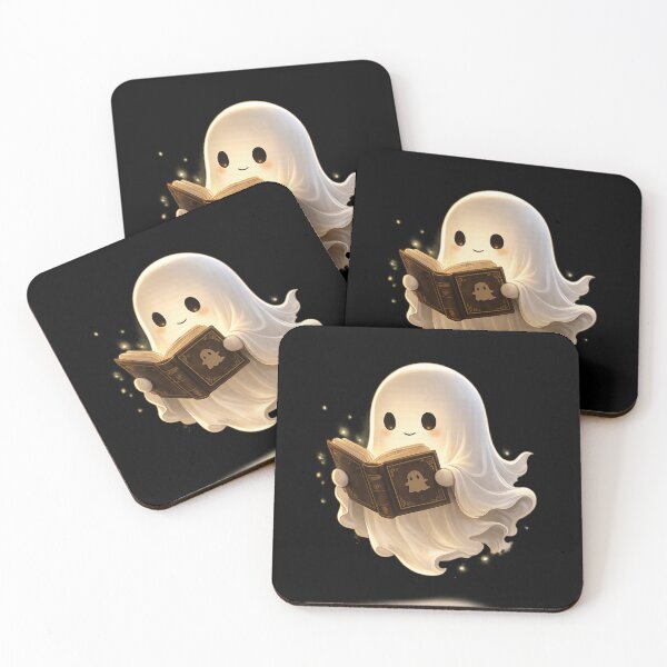 Item preview, Cozy Ghost Reader – Cute Book Lover Aesthetic Illustration designed and sold by BlackBoneArt.