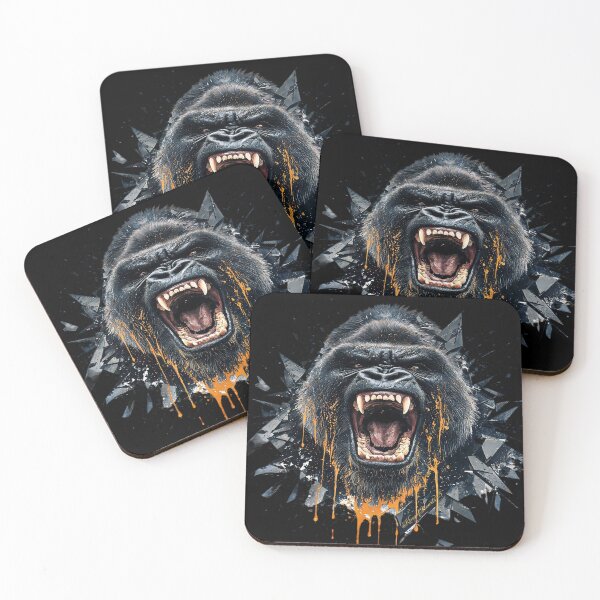 Item preview, Angry Gorilla Roar Ink Splatter Art designed and sold by KingofHearts25.