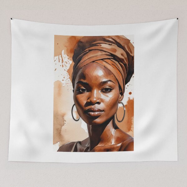 Item preview, Art - Portrait of a Black Woman, Afro-Modern Aesthetic designed and sold by AnimeShin.