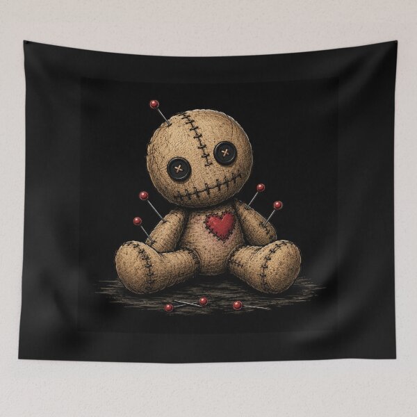 Item preview, Cursed Heart – Gothic Voodoo Doll Vintage Art designed and sold by ITSimagination.