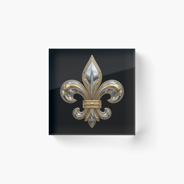 Item preview, Fleur De Lys 3D Metal Chrome Silver Gold Metallic Emblem Design designed and sold by ProjectNoah.