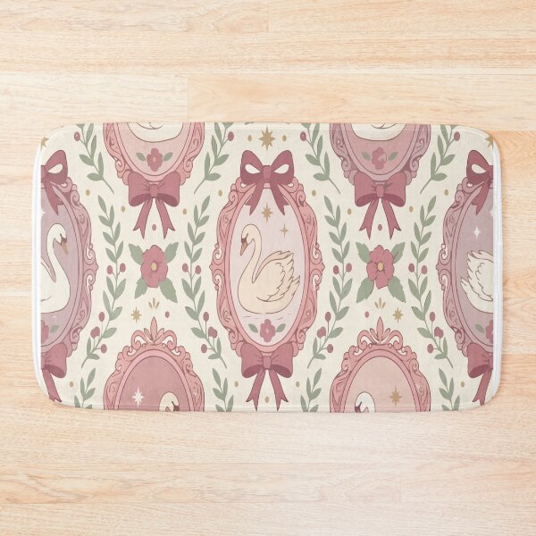 Item preview, Pink Vintage Swan Coquette Floral Pattern designed and sold by Beans' Art Studio.