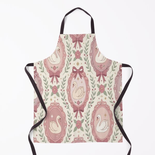 Item preview, Pink Vintage Swan Coquette Floral Pattern designed and sold by Beans' Art Studio.