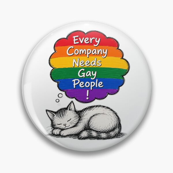 Item preview, Funny Gay Cat | Every Company Needs Gay People | LGBTQ+ Pride Cat Illustration designed and sold by Ginastle26.