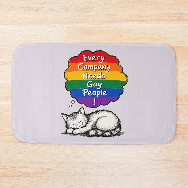 Item preview, Funny Gay Cat | Every Company Needs Gay People | LGBTQ+ Pride Cat Illustration designed and sold by Ginastle26.