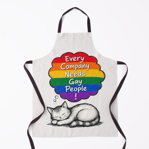 Item preview, Funny Gay Cat | Every Company Needs Gay People | LGBTQ+ Pride Cat Illustration designed and sold by Ginastle26.