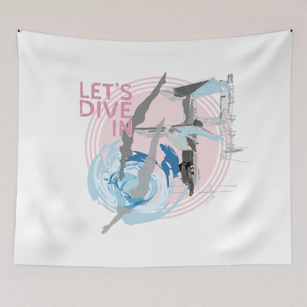 Item preview, Let's Dive In PINK designed and sold by Grafickilli.