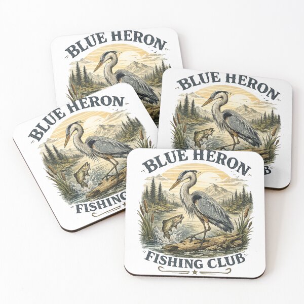 Item preview, Blue Heron Fishing Club Vintage Outdoor Design designed and sold by PawverseDesigns.