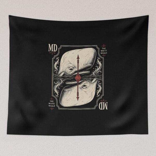 Item preview, Moby Dick Playing Card White Whale Mirror Engraving Art designed and sold by Fenay Designs.