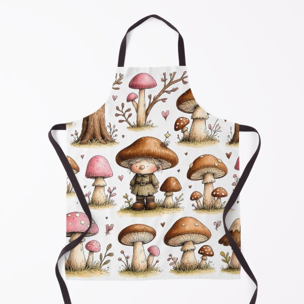 Item preview, Cute Mushroom Cottagecore Kitchen Pattern designed and sold by PeacefulD-signs.