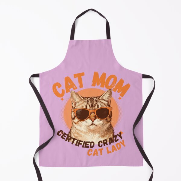 Item preview, Certified Crazy Cat Mom with Sunglasses Retro Cat Lover designed and sold by Randomnessy.