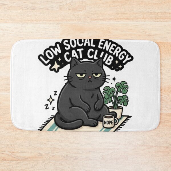 Item preview, Low Social Energy Cat Club designed and sold by shop bst.