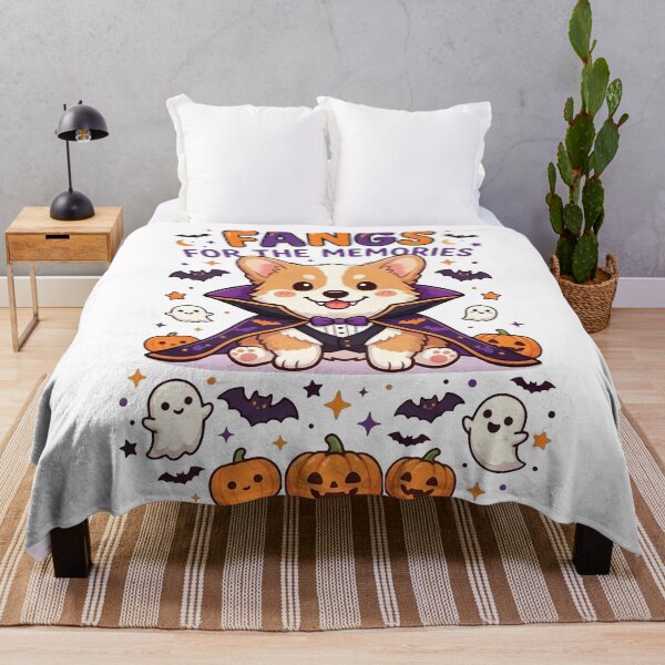 Item preview, Funny Corgi Vampire Halloween Shirt, Fangs for the Memories Corgi Tee, Cute Corgi Halloween Gift for Dog Lovers designed and sold by Wearable Canvas...