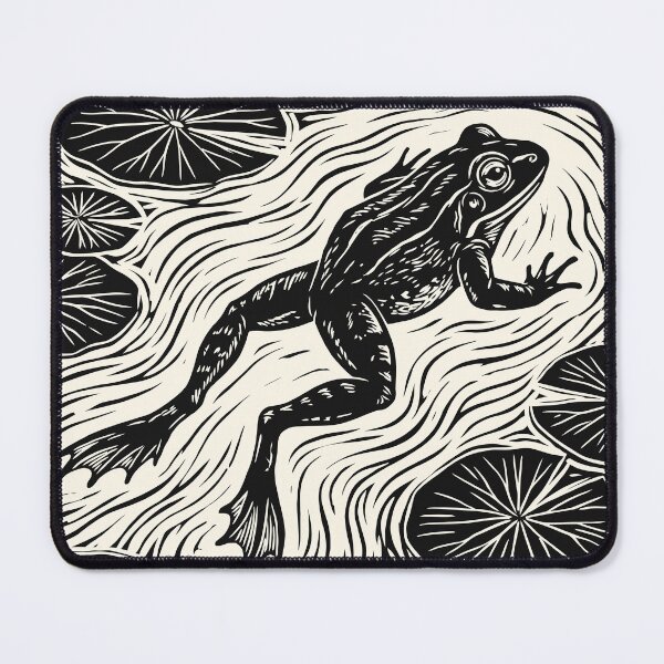 Item preview, Frog in Swamp Linocut Style Vintage Toad Lover  designed and sold by Y-Vibes.