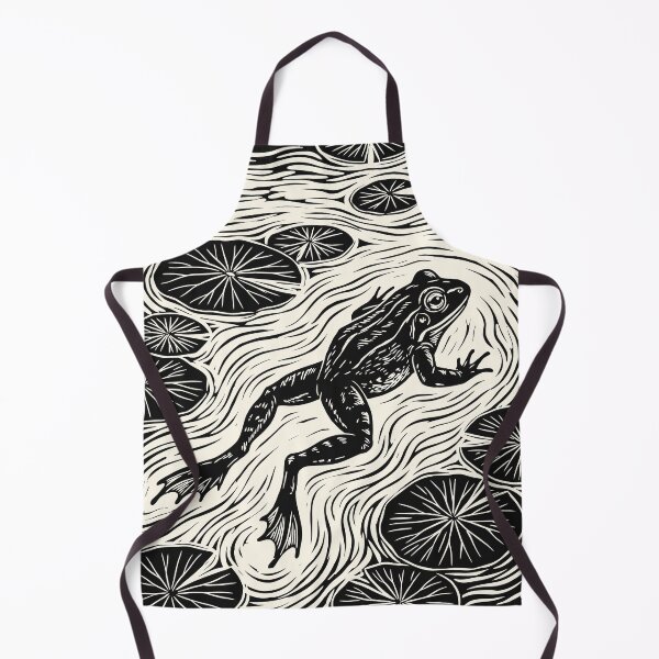 Item preview, Frog in Swamp Linocut Style Vintage Toad Lover  designed and sold by Y-Vibes.