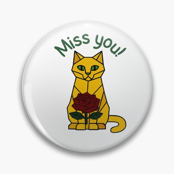 Item preview, Miss You Geometric Cat With Rose Cute Tee designed and sold by Inka Moon Design.
