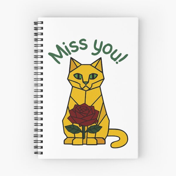 Item preview, Miss You Geometric Cat With Rose Cute Tee designed and sold by Inka Moon Design.