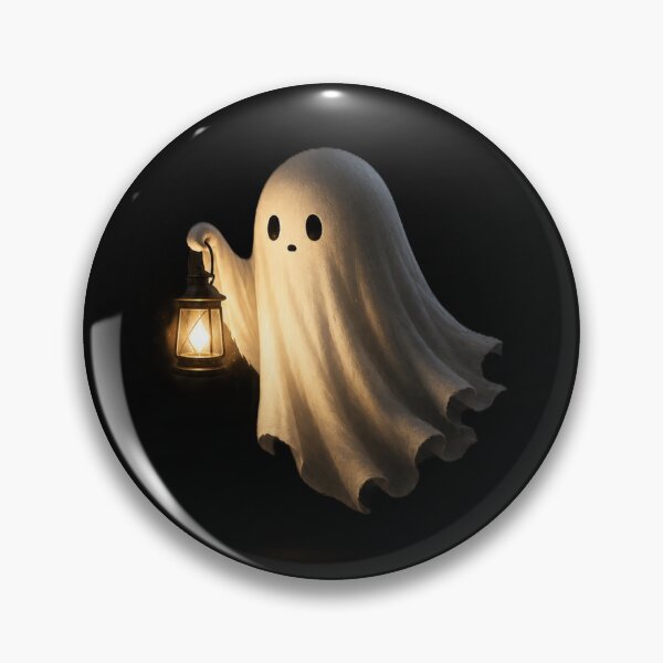 Item preview, Little Ghost with Lantern – Cozy Spooky Night Illustration designed and sold by BlackBoneArt.