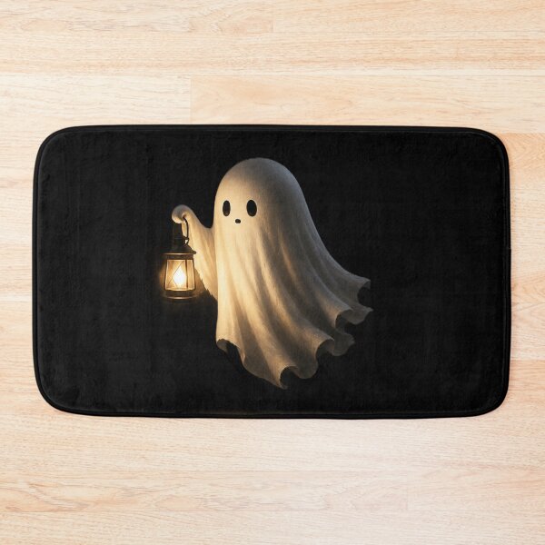 Item preview, Little Ghost with Lantern – Cozy Spooky Night Illustration designed and sold by BlackBoneArt.