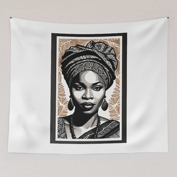 Item preview, Art - Stylized Black Woman, Afro-Bohemian Aesthetic designed and sold by AnimeShin.