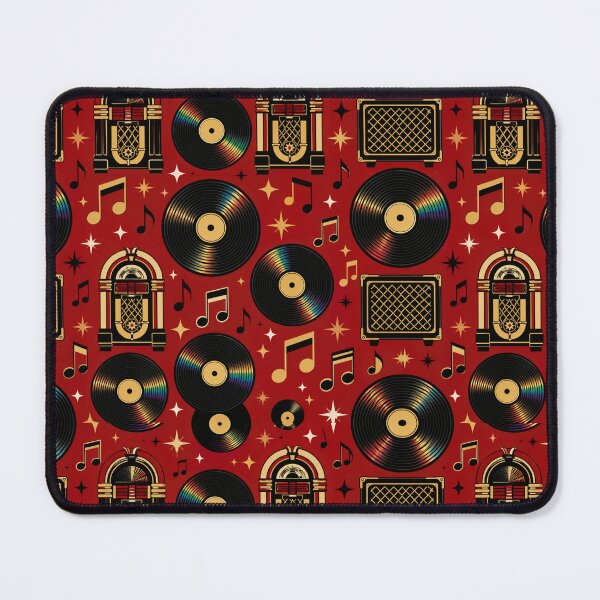 Item preview, Vintage Vinyl Record Music Retro Seamless Pattern designed and sold by Inkworksbyshery.