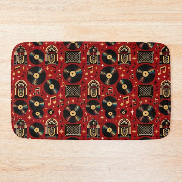 Item preview, Vintage Vinyl Record Music Retro Seamless Pattern designed and sold by Inkworksbyshery.