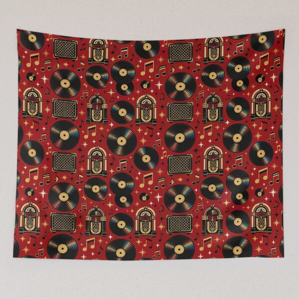 Item preview, Vintage Vinyl Record Music Retro Seamless Pattern designed and sold by Inkworksbyshery.