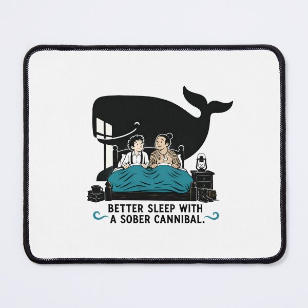 Item preview, Moby Dick Ishmael Queequeg Sober Cannibal Cute Cartoon Art designed and sold by Fenay Designs.