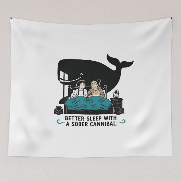 Item preview, Moby Dick Ishmael Queequeg Sober Cannibal Cute Cartoon Art designed and sold by Fenay Designs.