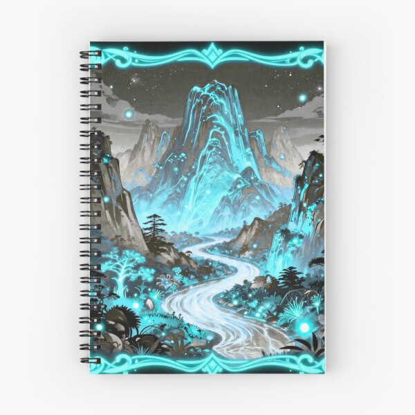 Item preview, Mystical Glowing Mountain Landscape | Fantasy River & Enchanted Nature Art designed and sold by DervoTeck2767.