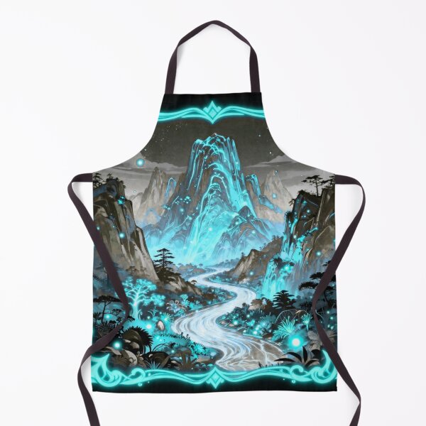 Item preview, Mystical Glowing Mountain Landscape | Fantasy River & Enchanted Nature Art designed and sold by DervoTeck2767.