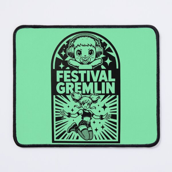 Item preview, Festival gremlin logo neon green rave trinket  designed and sold by FestDrip.
