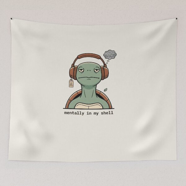 Item preview, Mentally In My Shell - Avoidant Turtle | Burnout Meme Design designed and sold by BeanToePets.