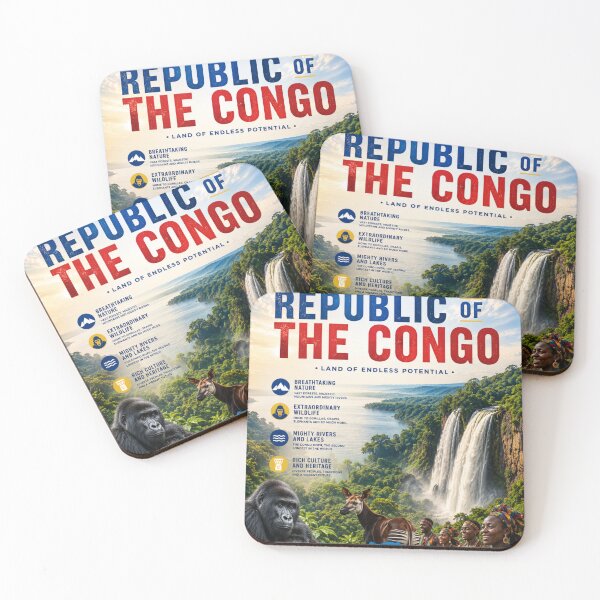 Aperçu de l'œuvre République démocratique du Congo – Affiche de voyage « Cœur de l’Afrique » créée et vendue par ElartedeNoel.