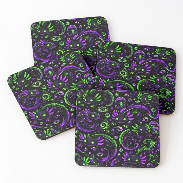 Item preview, Cosmic Neon Axolotl Pattern designed and sold by ITSimagination.