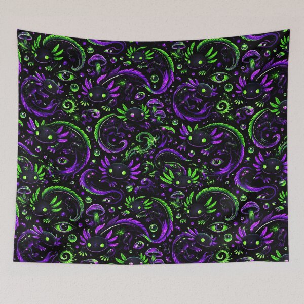 Item preview, Cosmic Neon Axolotl Pattern designed and sold by ITSimagination.