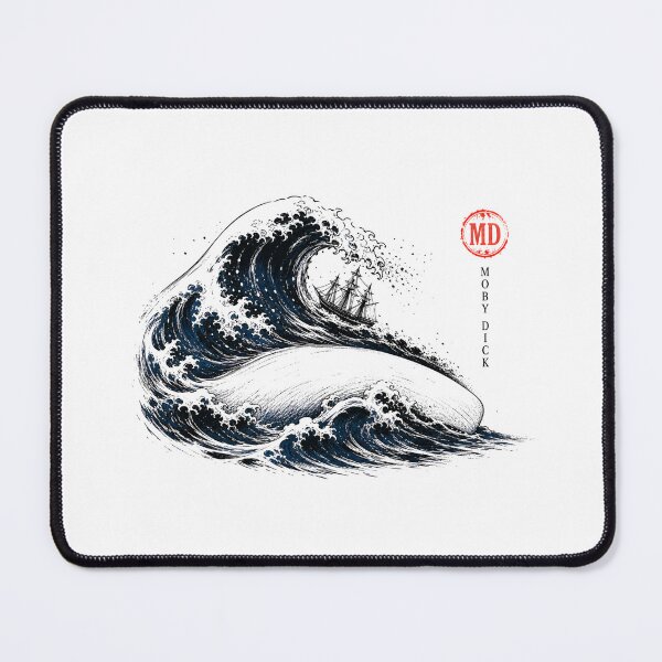 Item preview, Moby Dick Giant Crashing Ocean Wave Maritime Dark Aesthetic Art designed and sold by Fenay Designs.