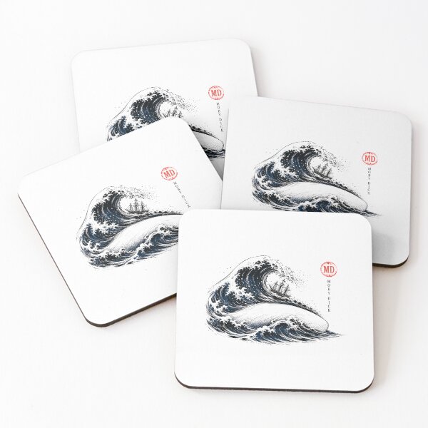 Item preview, Moby Dick Giant Crashing Ocean Wave Maritime Dark Aesthetic Art designed and sold by Fenay Designs.