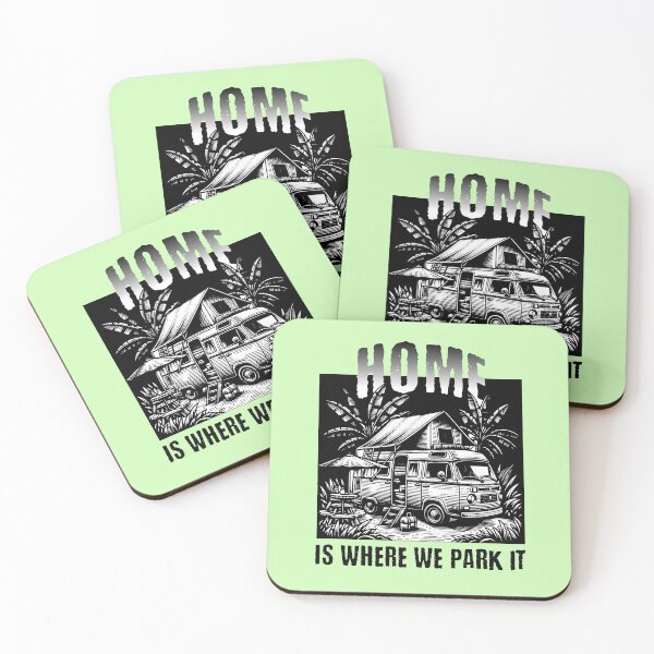 Item preview, Home Is Where We Park It Vintage Camper Van RV Camping Design designed and sold by Sachie's Studio.