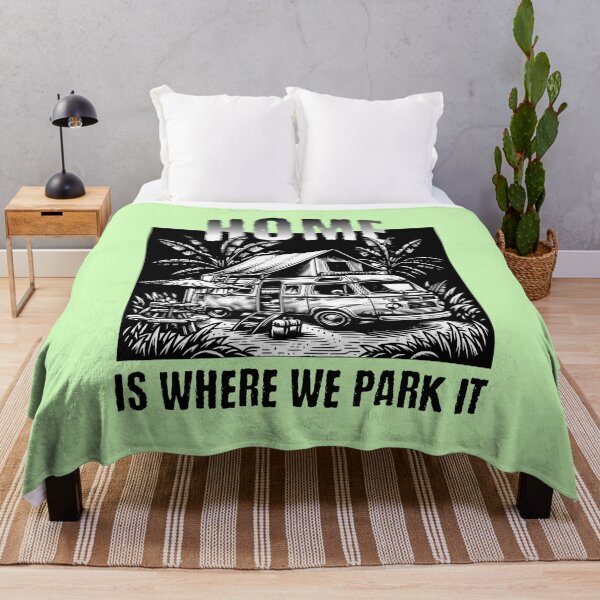 Item preview, Home Is Where We Park It Vintage Camper Van RV Camping Design designed and sold by Sachie's Studio.