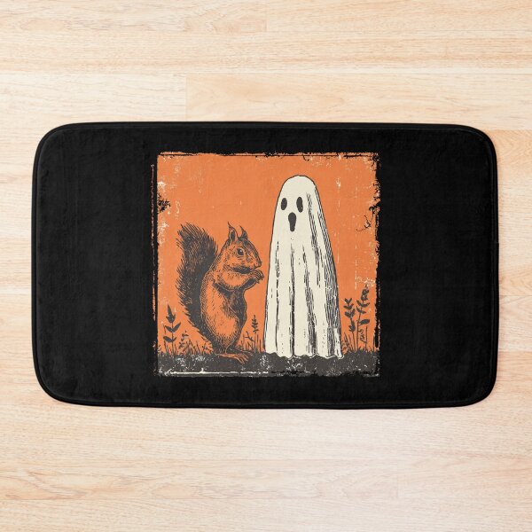 Item preview, Orange Squirrel Beside Tall Halloween Ghost designed and sold by grenithh.