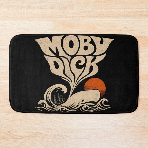 Item preview, Moby Dick Typographic Whale Spout Sailing Ship Retro Art designed and sold by Fenay Designs.